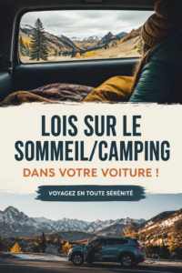 Femme heureuse dormant confortablement dans sa voiture lors d'un voyage