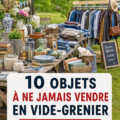 Une femme préparant sa vente de garage avec des objets soigneusement sélectionnés.