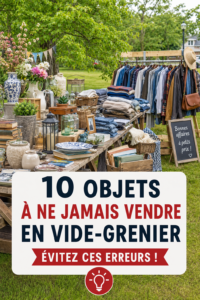 Une femme préparant sa vente de garage avec des objets soigneusement sélectionnés.