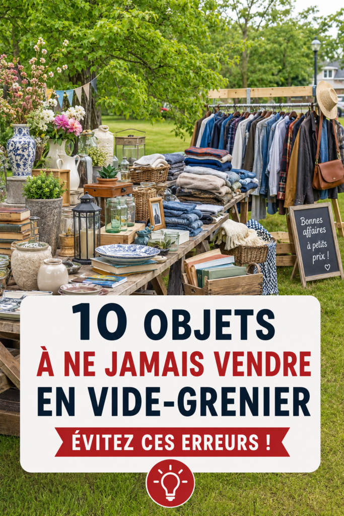 Une femme préparant sa vente de garage avec des objets soigneusement sélectionnés.