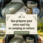 Image d'une voiture chargée pour un road trip sur la route