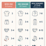 Femme préparant une valise avec une checklist de voyage