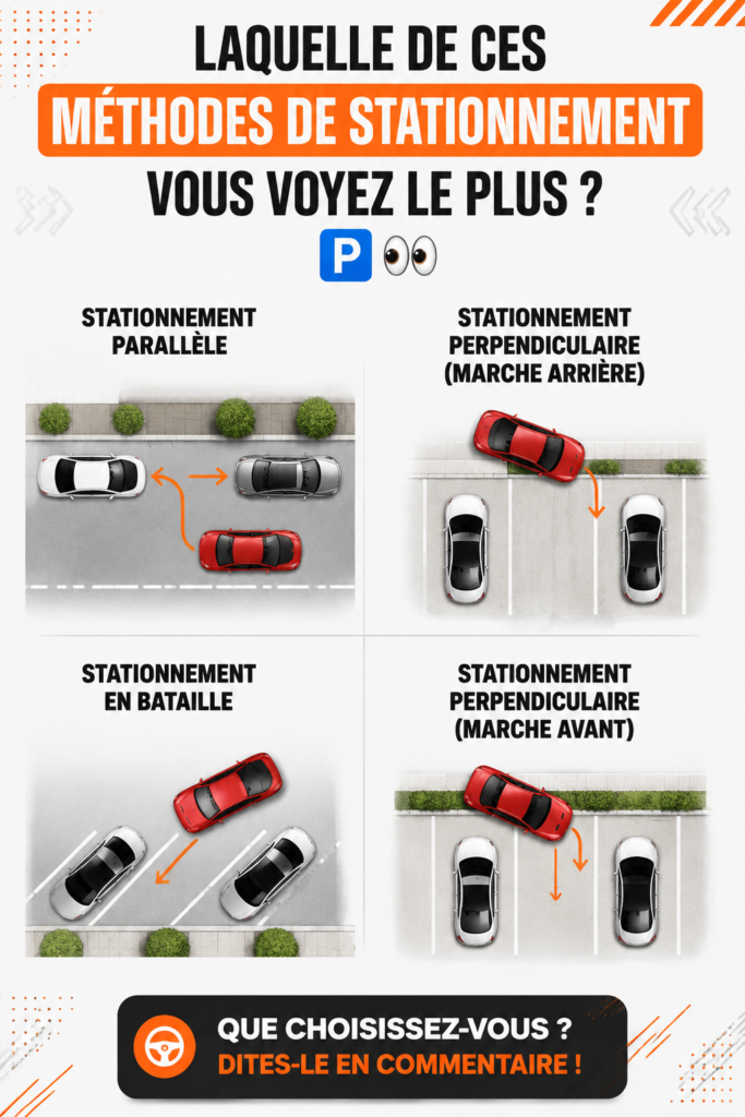 Femme utilisant une méthode de stationnement pratique avec son véhicule
