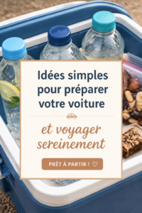 Voiture bien organisée pour un road trip confortable, avec des bagages correctement rangés.