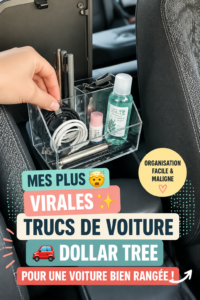 Voiture propre et organisée avec des accessoires de rangement pratiques