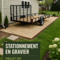 Parking en gravier DIY, un projet d'aménagement extérieur pratique et esthétique.
