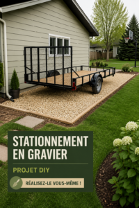 Parking en gravier DIY, un projet d'aménagement extérieur pratique et esthétique.
