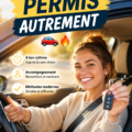 Femme souriante tenant son permis de conduire après un parcours alternatif
