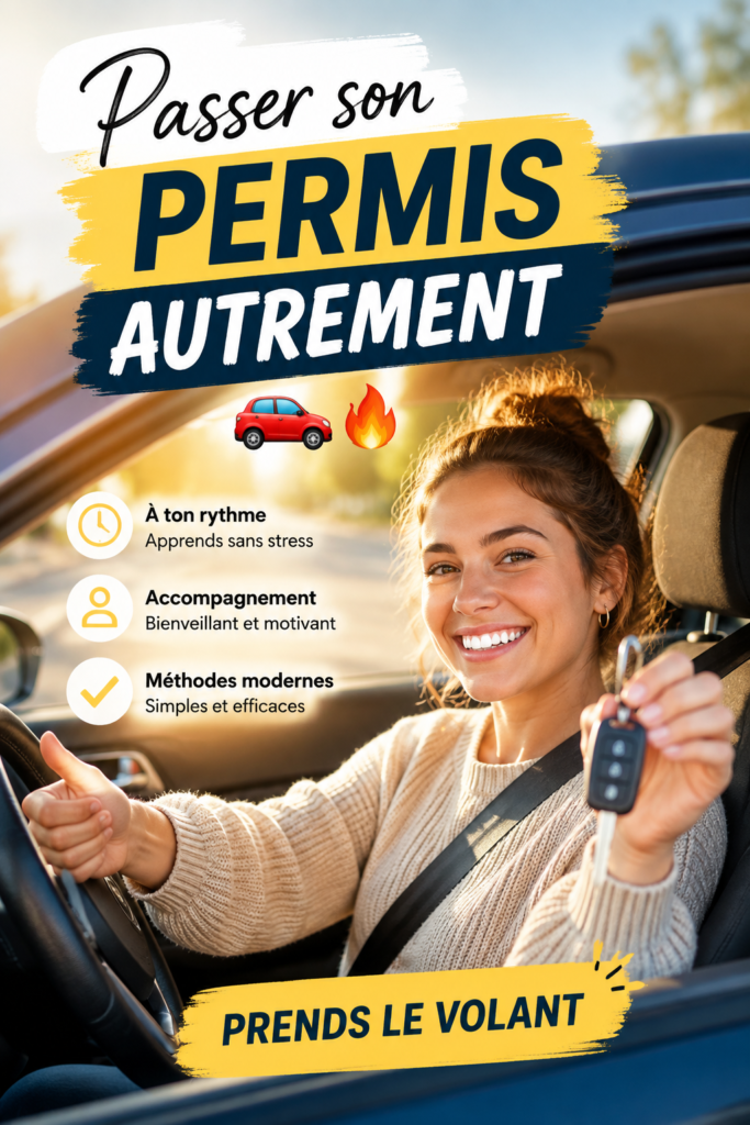 Femme souriante tenant son permis de conduire après un parcours alternatif