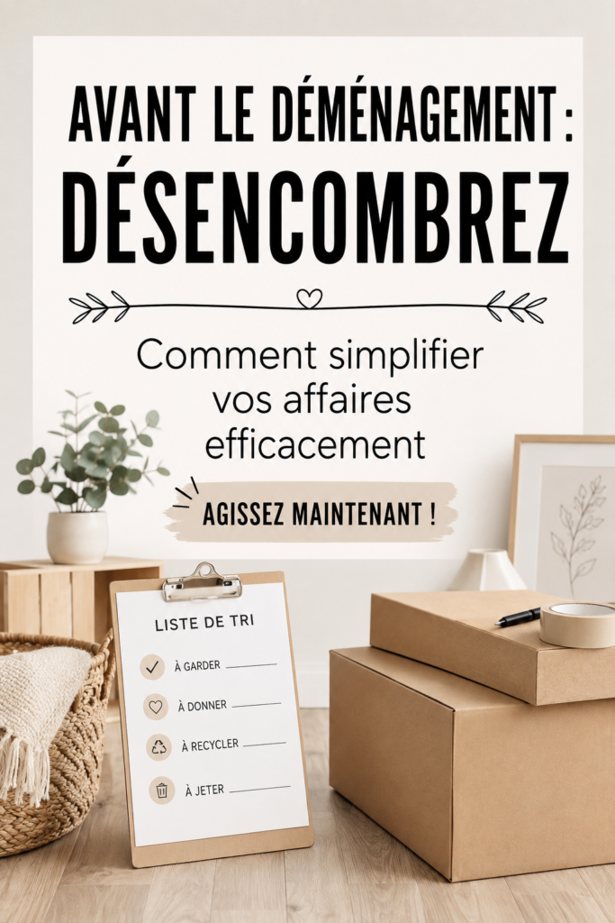 Femme en train de trier ses affaires avant un déménagement