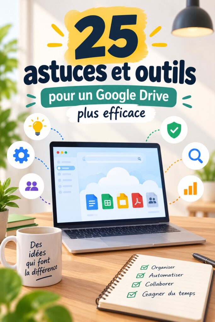 Capture d'écran montrant l'interface Google Drive avec des fichiers bien organisés.