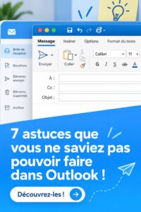 Femme utilisant Outlook sur un ordinateur pour mieux gérer son travail