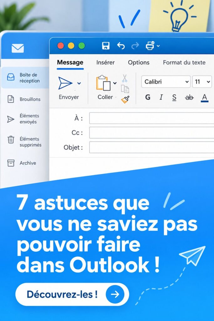 Femme utilisant Outlook sur un ordinateur pour mieux gérer son travail