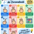 Femme utilisant un Chromebook avec un pavé tactile, visualisant les réglages à personnaliser.