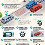 Femme chauffant sa voiture et se préparant pour un parking en L.
