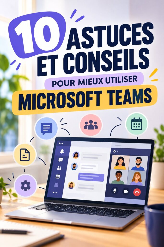 Femme utilisant Microsoft Teams sur son ordinateur pour une réunion professionnelle