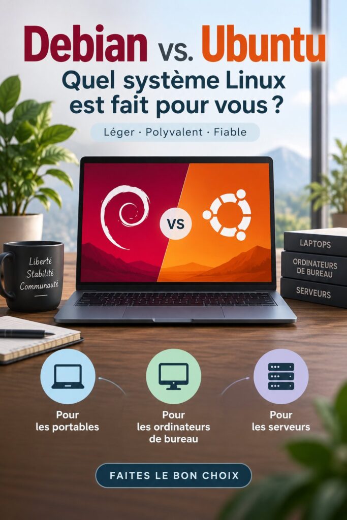 Comparatif entre les systèmes d'exploitation Debian et Ubuntu pour les professionnels.