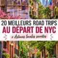 Illustration d'un road trip de New York avec des paysages d'escapades