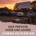 Préparation d'une expérience ciné-parc dans une voiture confortable avec des collations.