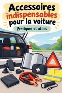 Un ensemble d'accessoires de voiture indispensables pour le confort et la sécurité.