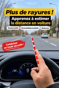 Femme conduisant attentivement, se concentrant sur l'estimation des distances pour éviter les rayures.