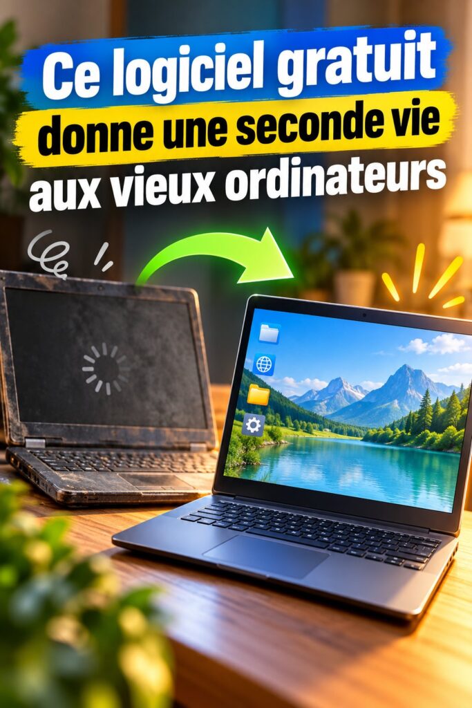 Ancien ordinateur portable remis à neuf avec un logiciel gratuit