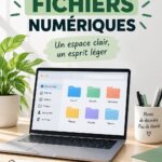 Femme organisant ses fichiers numériques sur un ordinateur