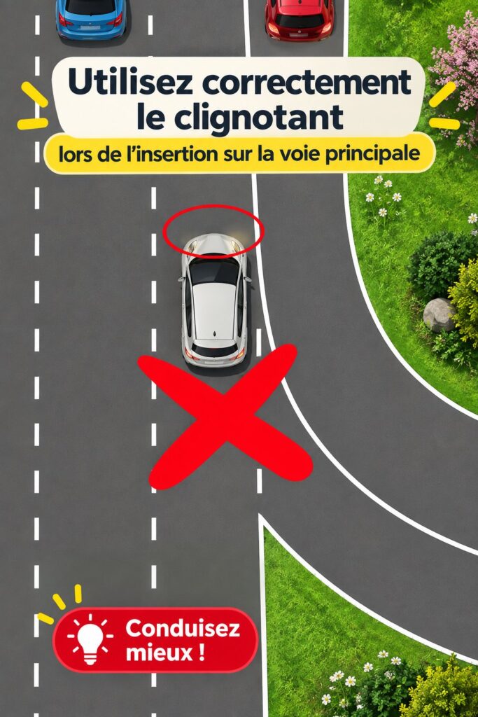 Une femme tenant le volant d'une voiture, montrant clairement son clignotant.