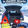 Une voiture équipée de manière sécurisée pour l'hiver avec un kit complet de survie