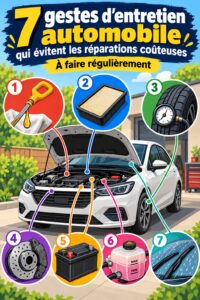Femme en train de vérifier le niveau d'huile de sa voiture
