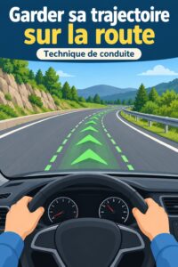 Femme conduisant en toute sécurité en maintenant sa position de voie.