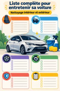 Image d'une voiture propre et brillante après un detailing méticuleux.
