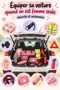 Voiture équipée avec des éléments de sécurité pour femmes chauffeurs.