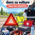 Kit d'urgence prêt à être utilisé dans une voiture pour sécurité routière.