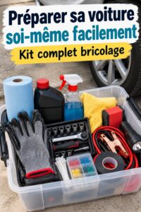 Kit de secours pour voiture avec outils et matériels divers