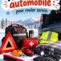 Kit d'urgence automobile bien organisé pour l'hiver avec divers outils essentiels