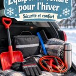 Une femme préparant un kit de voiture d'hiver
