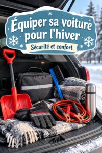 Une femme préparant un kit de voiture d'hiver