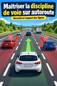 Une femme chauffeuse examinant les marquages routiers sur la route.