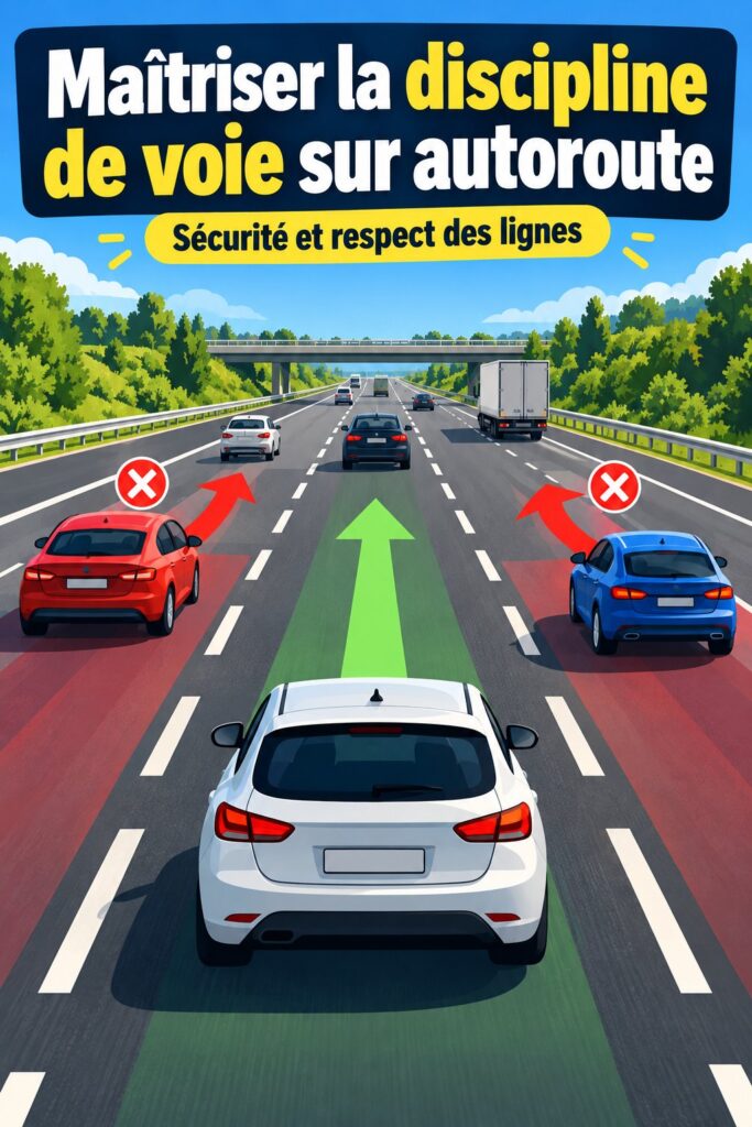Une femme chauffeuse examinant les marquages routiers sur la route.