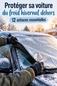Voiture protégée avec une housse pour l'hiver