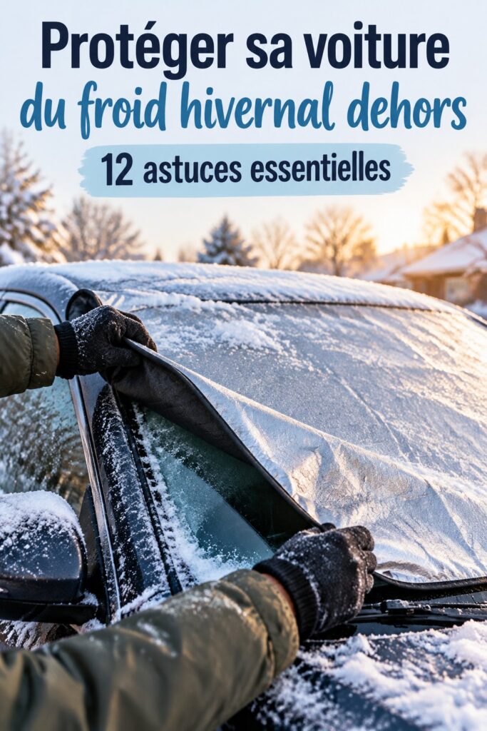 Voiture protégée avec une housse pour l'hiver