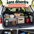 Coffre de voiture bien rangé avec des organiseurs pratiques pour un accès facile.