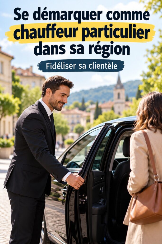 Femme chauffeur souriante conduisant sa voiture, prête à offrir un service impeccable.